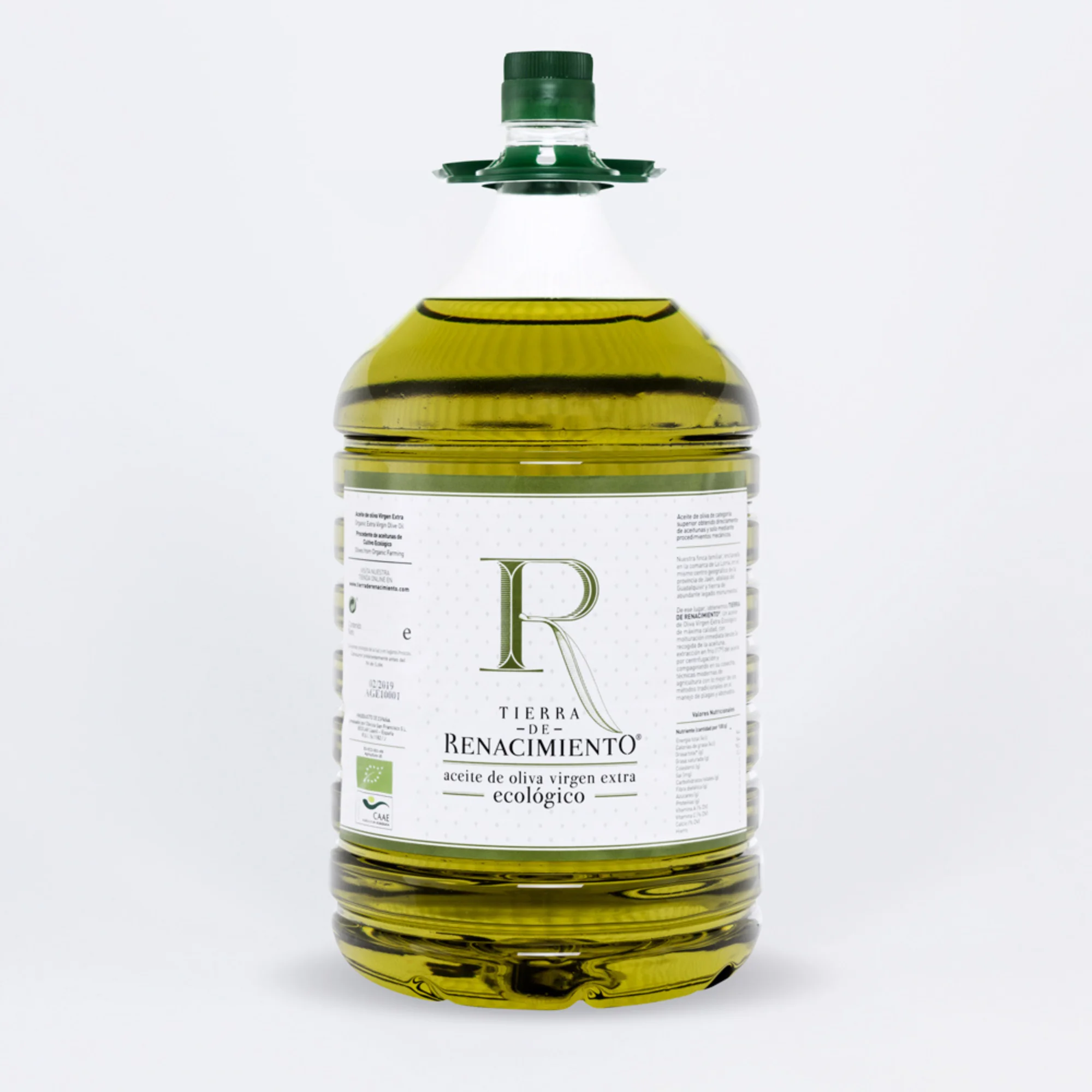 Aceite de Oliva Virgen Extra Ecológico Premium - Baeza (Jaén) - Garrafa de 5 L