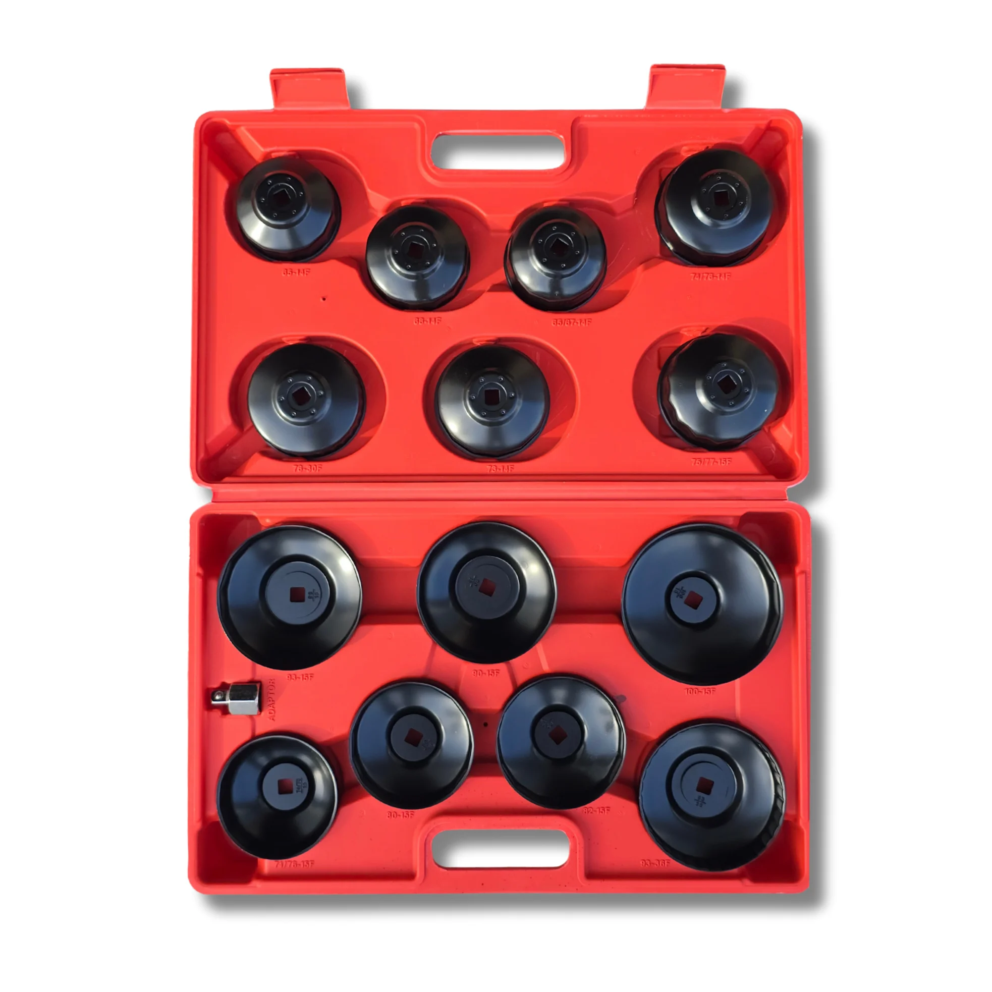 AC Tools Estuche 15 Pcs Juego de Llaves de Filtro de Aceite Extraer Filtros Extracción 3/8'' x 1/2'' + Adaptador