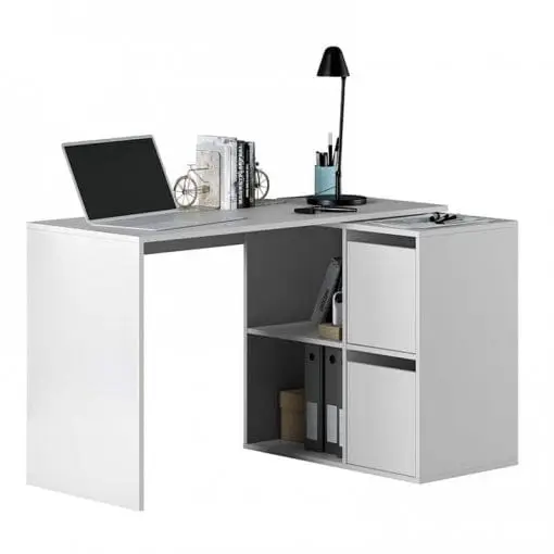 Multiposition desk table GIO White 37x156x196 cm