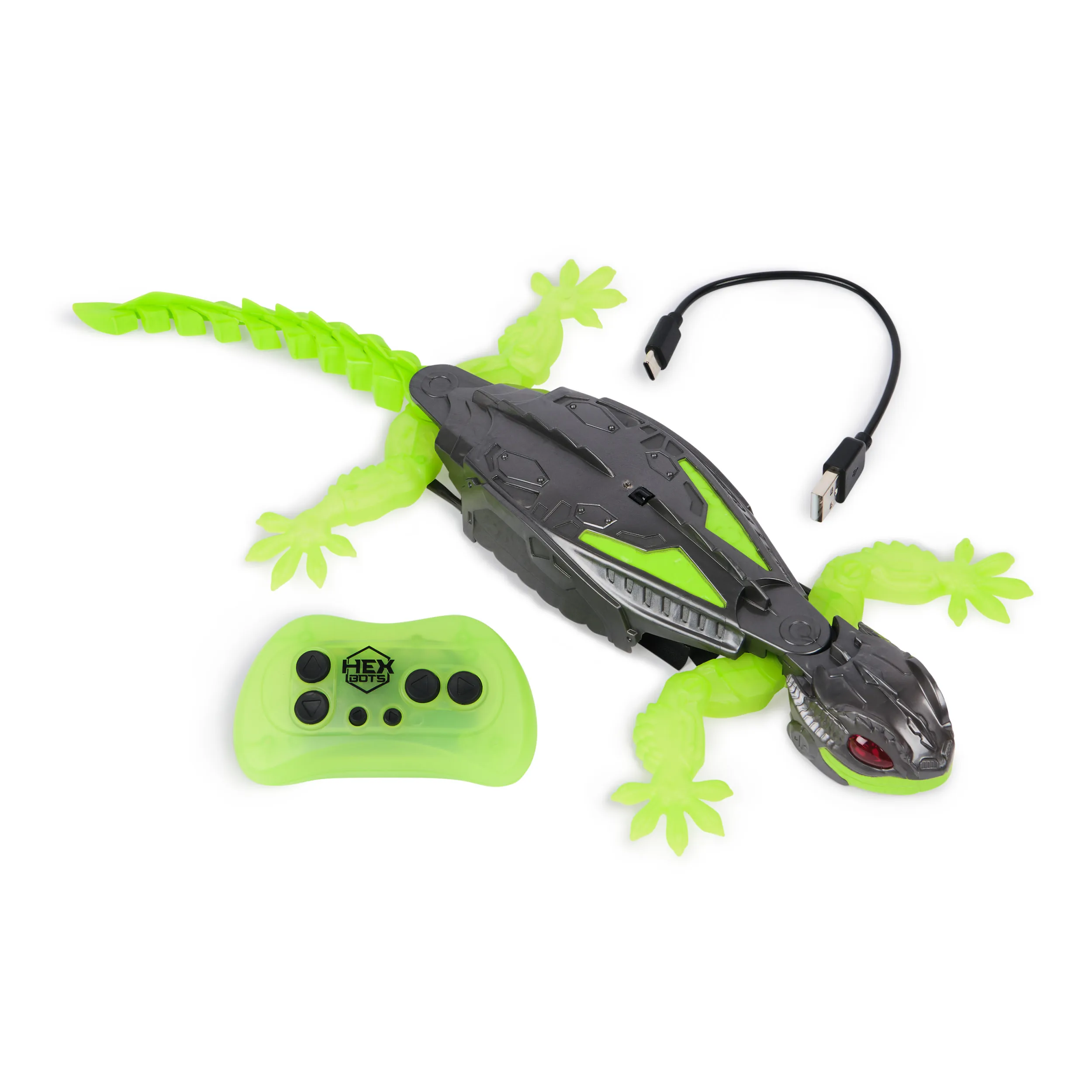 SPIN MASTER - HEX BOTS - WALLCRAWLER GECKO: LAGARTO GECO TREPADOR DE PAREDES - Robot Control Remoto Recargable - 6070281 - Regalo niño 4 años + - Juguetes niños 4 Años +