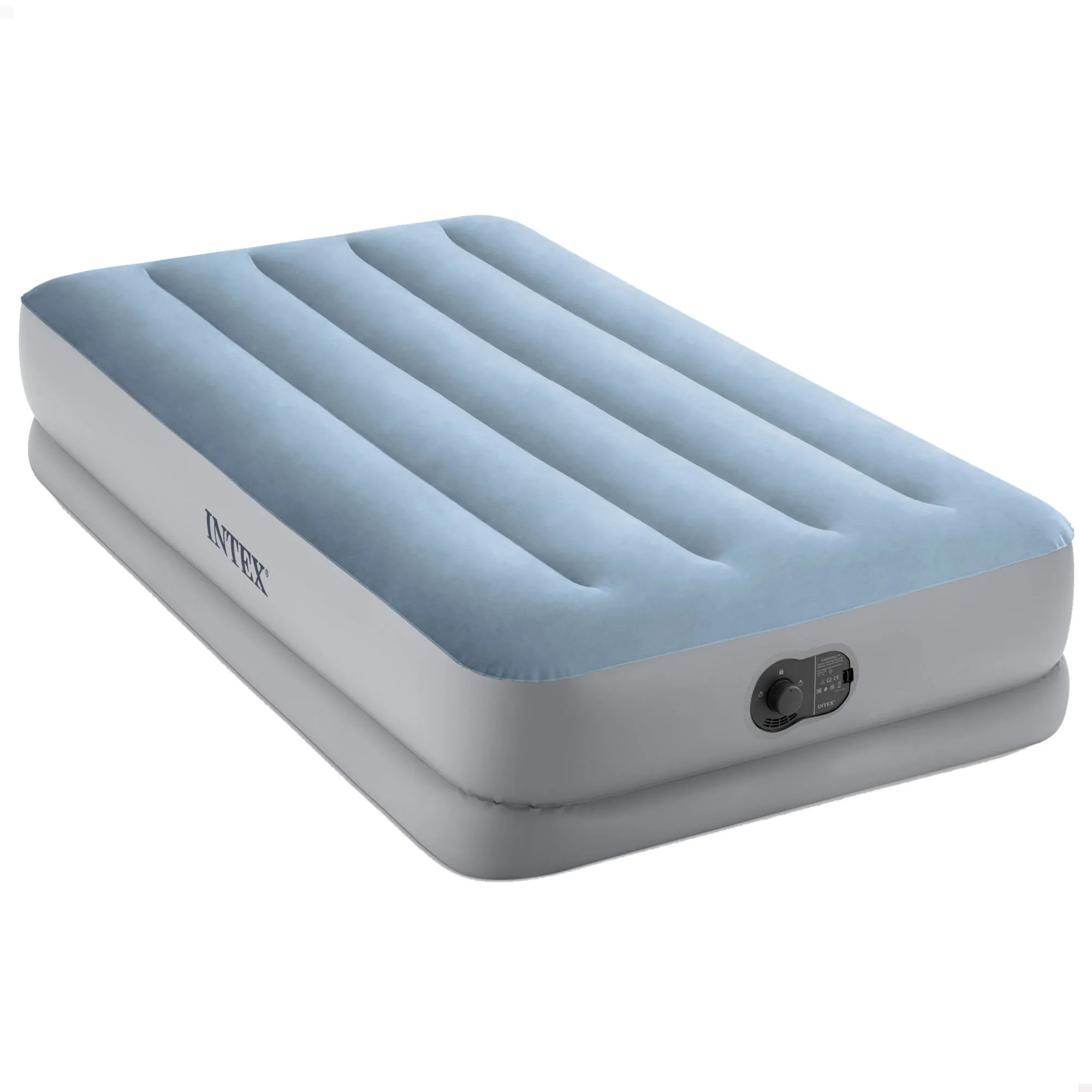 Dura beam comfort intex individual inflatable mattress 99x191x42cm, with integrated usb electric pump, automatic inflation, max weight. 136kg, flocking material plus laminated pvc