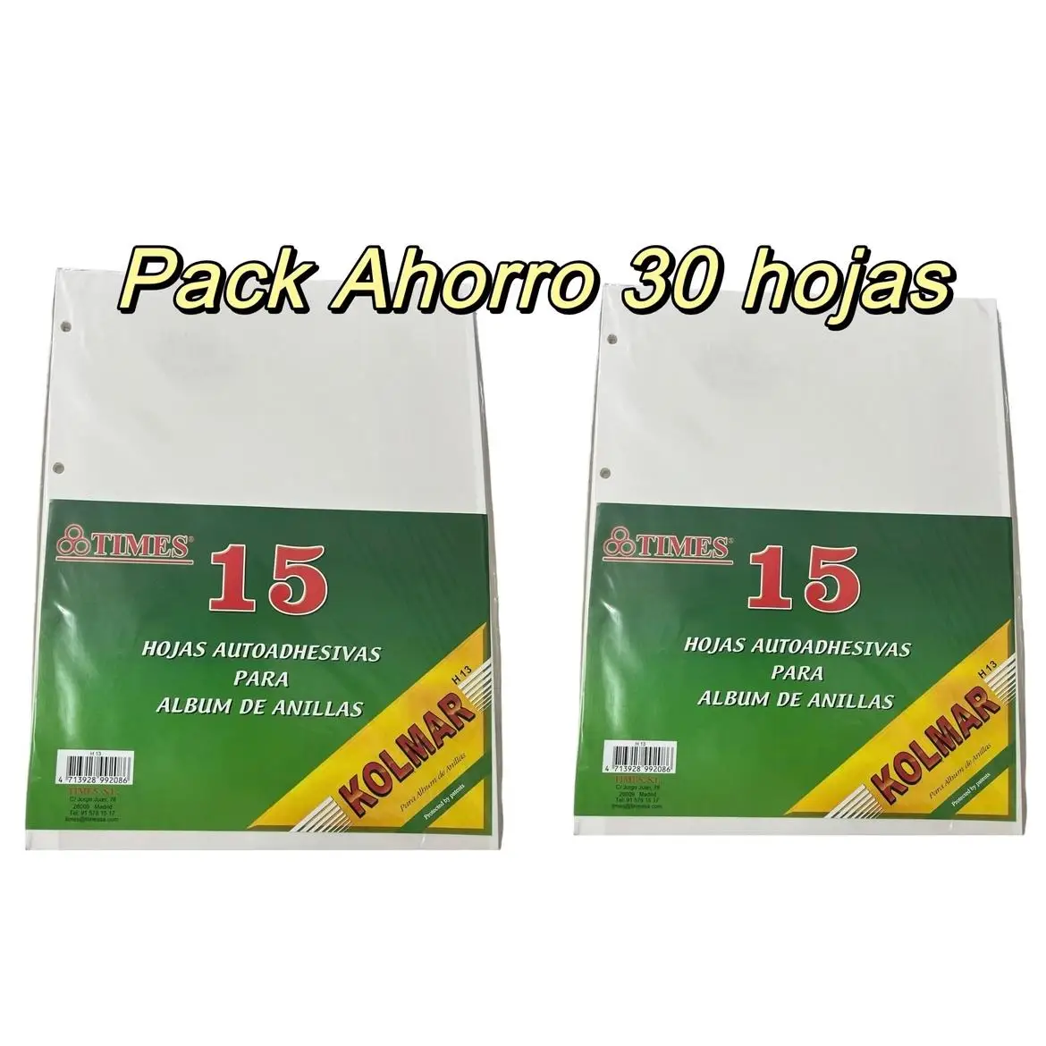 KOLMAR-saving Pack 15 or 30 self-adhesive blades for ring album