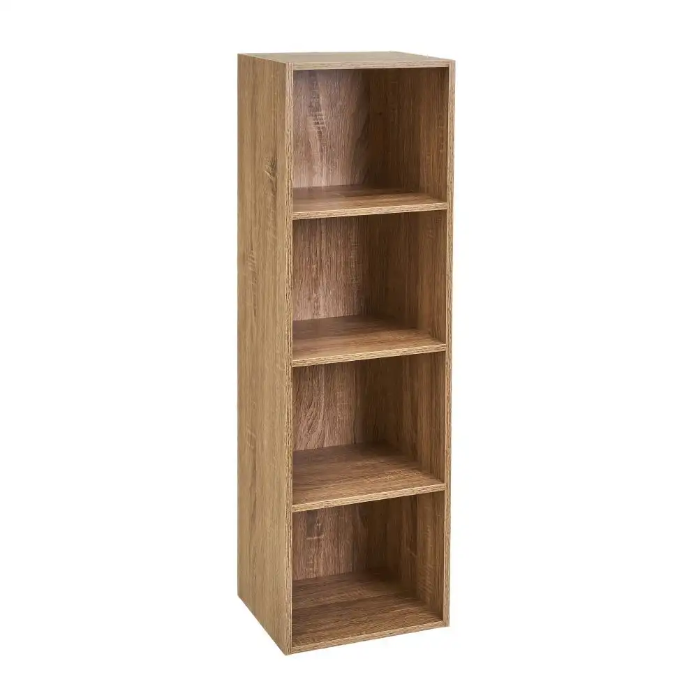 Estantería Cubo 4 estantes de tablero laminado marrón de 106x30 cm