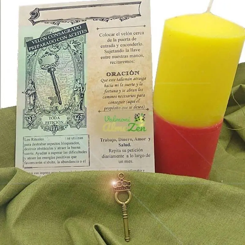 Valmoni Sport Velon to open the doors Ritual Ray of force with key talisman candle yellow and red good luck purpose success abundance road to success Valmoni AlmaZen