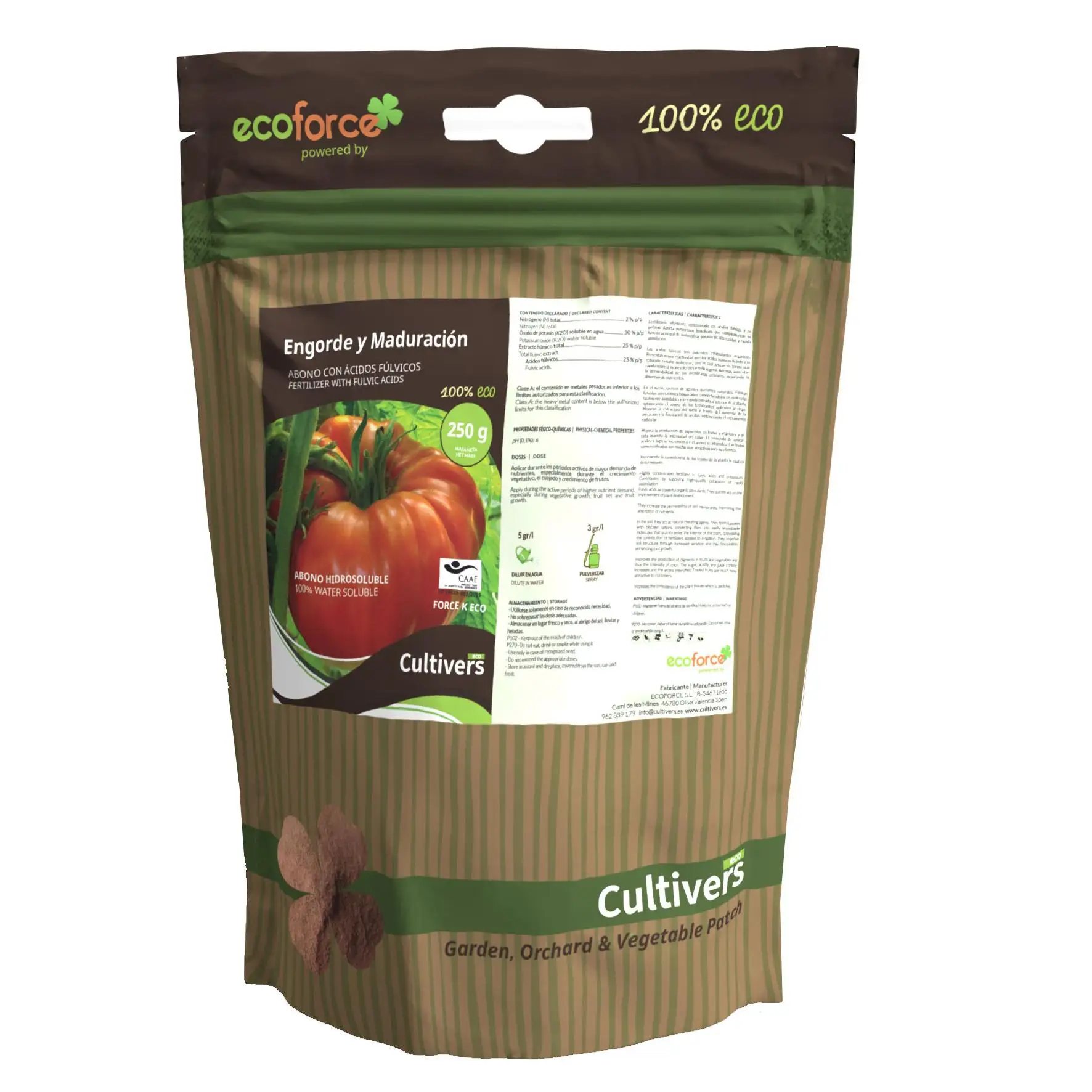 CULTIVERS Abono Engorde y Maduración Ecológico 250 g