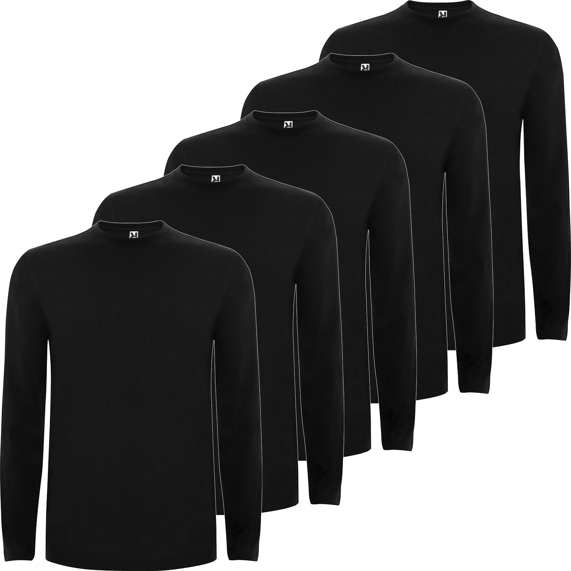 PACK 5 | Camiseta Manga Larga Hombre | Algodón Premium | Roly