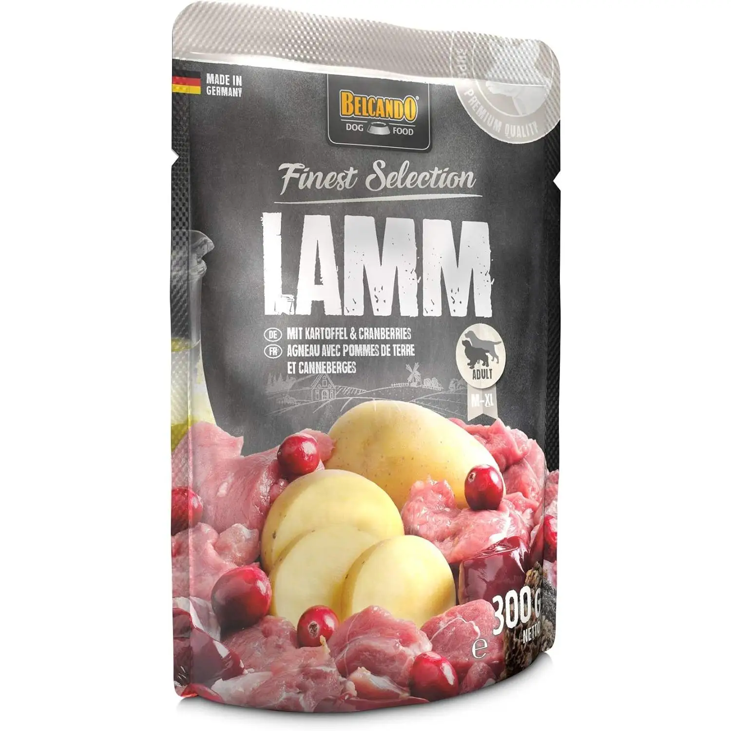 Pack de 6 x 300g -Belcando Sobre Finest Cordero Patatas y Arándanos para Perros