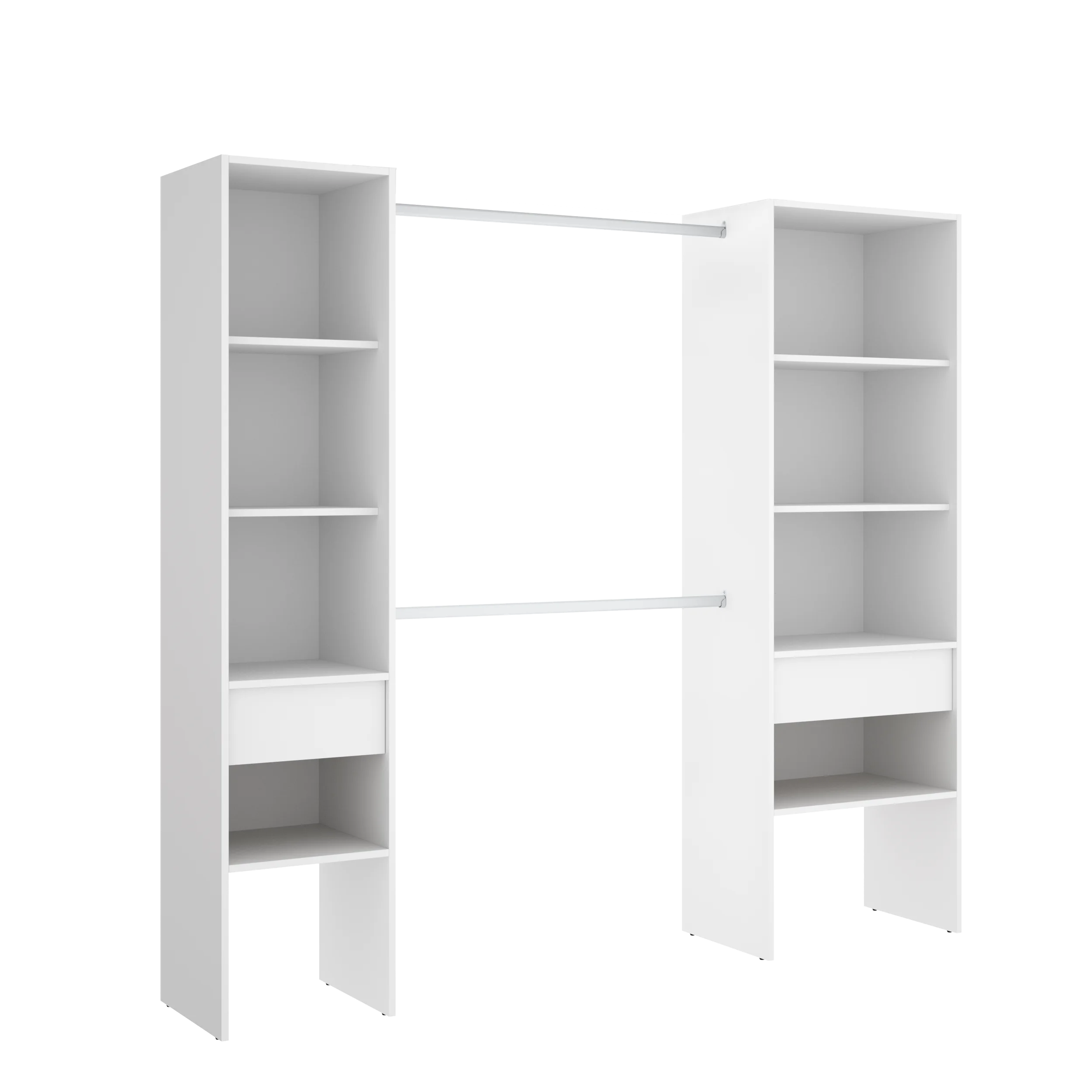 DEKIT - VESTIDOR SUIT ADAPTABLE CON DOS CAJONES - 160 X 185 X 50 cm - BLANCO