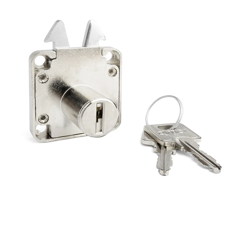 OJMAR - Cerradura modelo Maro Canapé 16x22 de acero de alta resistencia con acabado níquel, incluye 2 llaves, ideal para cierres seguros en muebles y cajas