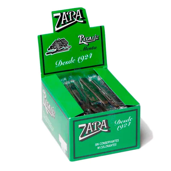 Regaliz Zara Sabor Mentolado 100 Unidades