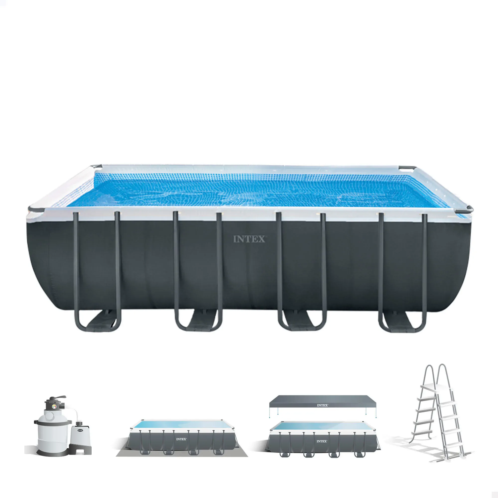 Piscina desmontable rectangular Ultra XTR Frame INTEX 549x274x132 + depuradora