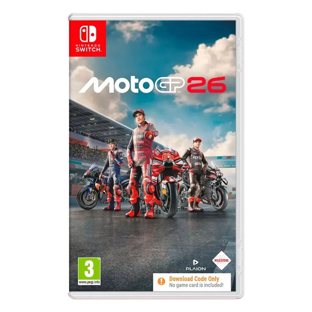 MOTOGP26 SWITCH CAJA CON CÓDIGO DE DESCARGA DIGITAL PARA NINTENDO SWITCH VERSIÓN ESPAÑOLA GARANTÍA EUROPEA EU WARRANTY Nintendo