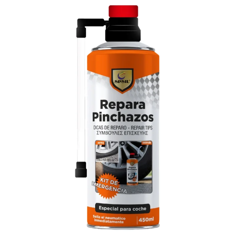 LILI HOME puncture repair Spray-450 ml designed as an essential emergency kit, this spray allows you to quickly repair punctures and keep your tire functional until you can reach a workshop.