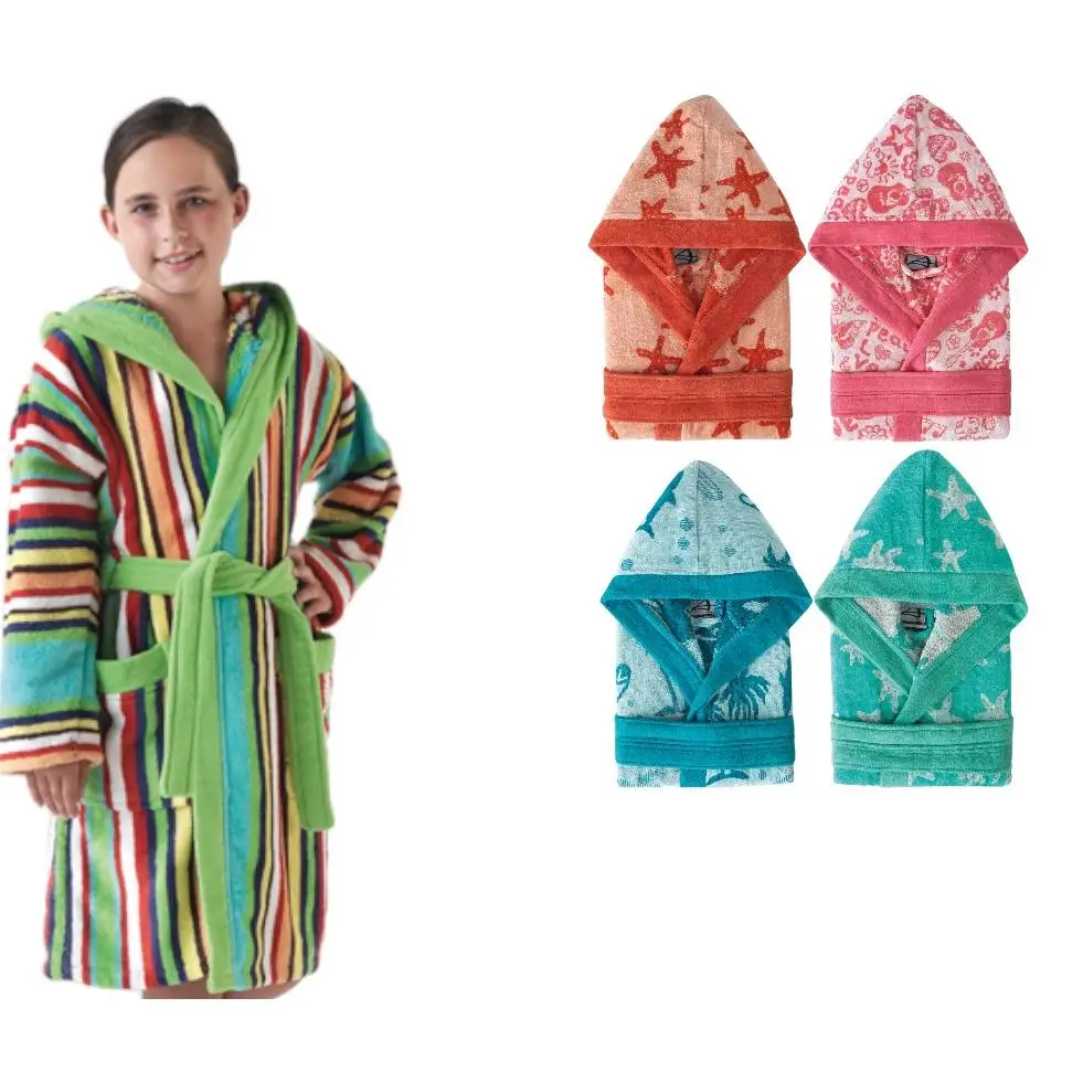 Novotextil Albornoz Juvenil con Capucha de Algodón Premium 420gr/m2 Suave Absorbente Ideal Después de la Ducha Material de Alta Calidad Perfecto Uso Diario Proporciona Calidez Confort Diseño Juvenil