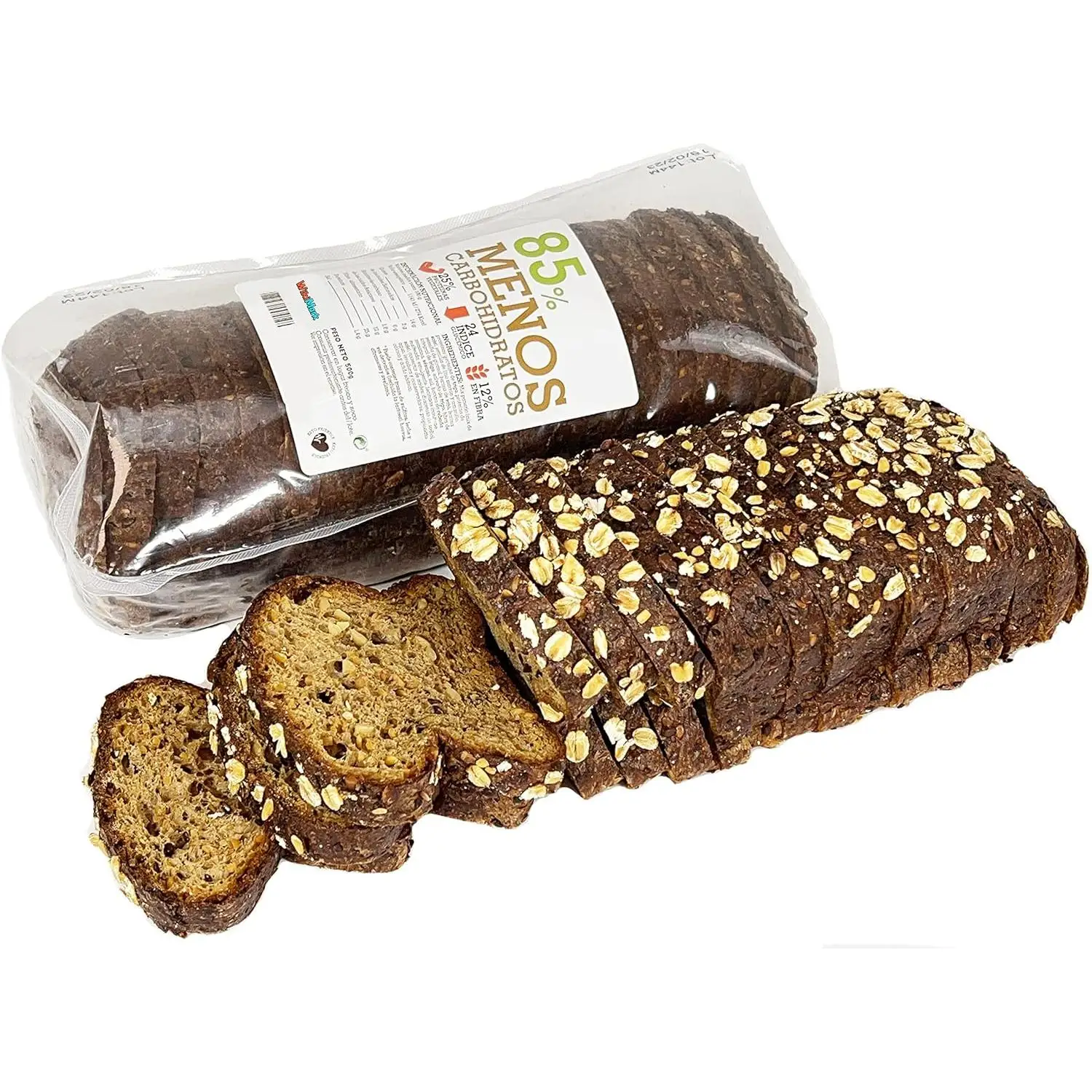 Pan Proteico Keto 85% Menos Carbohidratos, Para Dietas Hipocalóricas y Altas en Proteínas. Muy Blandito y Sabor Riquísimo. Peso 500 Gr Unas 20 Rebanadas Duración del Pan: 8 Meses Aprox. Pan Premium  Seleccionado por WikiMark
