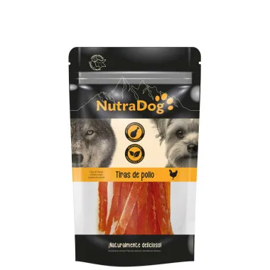 Snack Tiras de Pollo NutraDog 350 g – Premio Natural Rico en Proteína para Perros