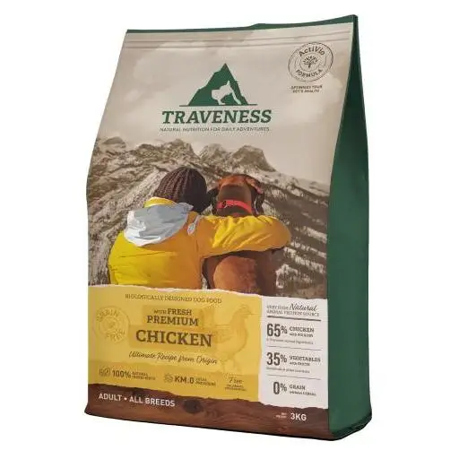 Traveness Pienso Natural Grain Free Receta de Pollo para Perros - 12 KG12