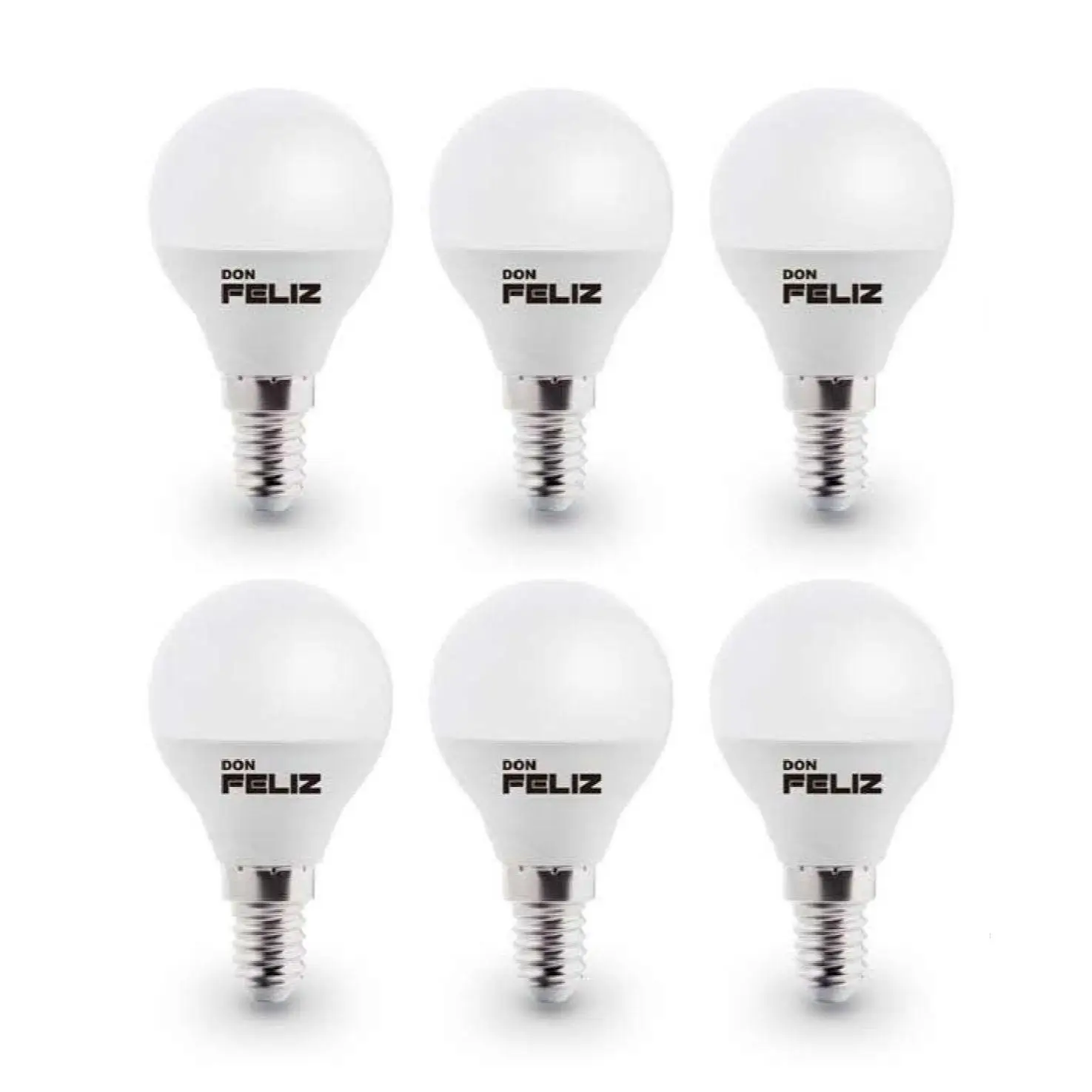 Bombilla Led G45 redonda 3W/5W/6W/7W/8W/9W, luz blanca/fria y amarilla/luz calida 6500K y 3000K, casquillo pequeño E14, pack de 6 uds, Don Feliz