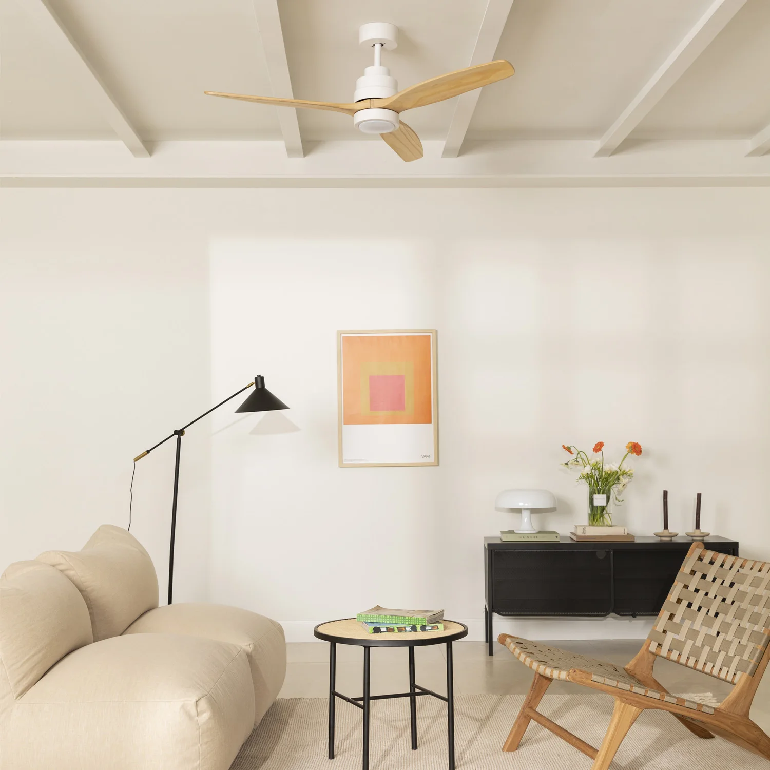Create - ceiling fan 40w silent ø132 cm 100% wood - wind stylance special edition