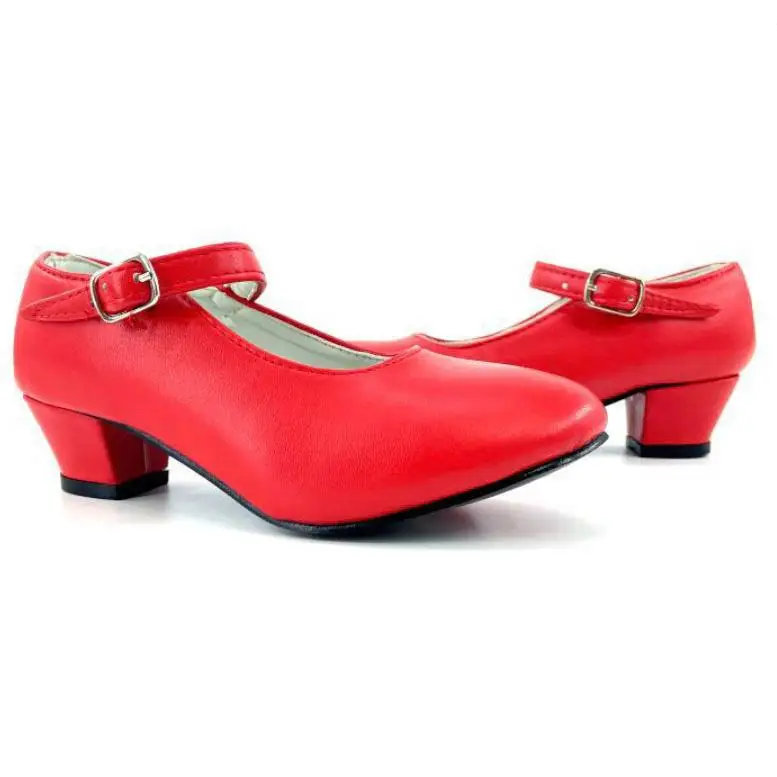 Zapato De Niña Para Baile Flamenco, Zapato con Tacón de Danza sevillana de lunares purpurina para mujer y niña, color rojo negro rosa blanco oro plata