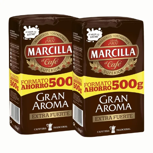 Marcilla Café Molido Gran Aroma Extra Fuerte 500 Grs- PACK AHORRO 2 UNIDADES - QUMIR