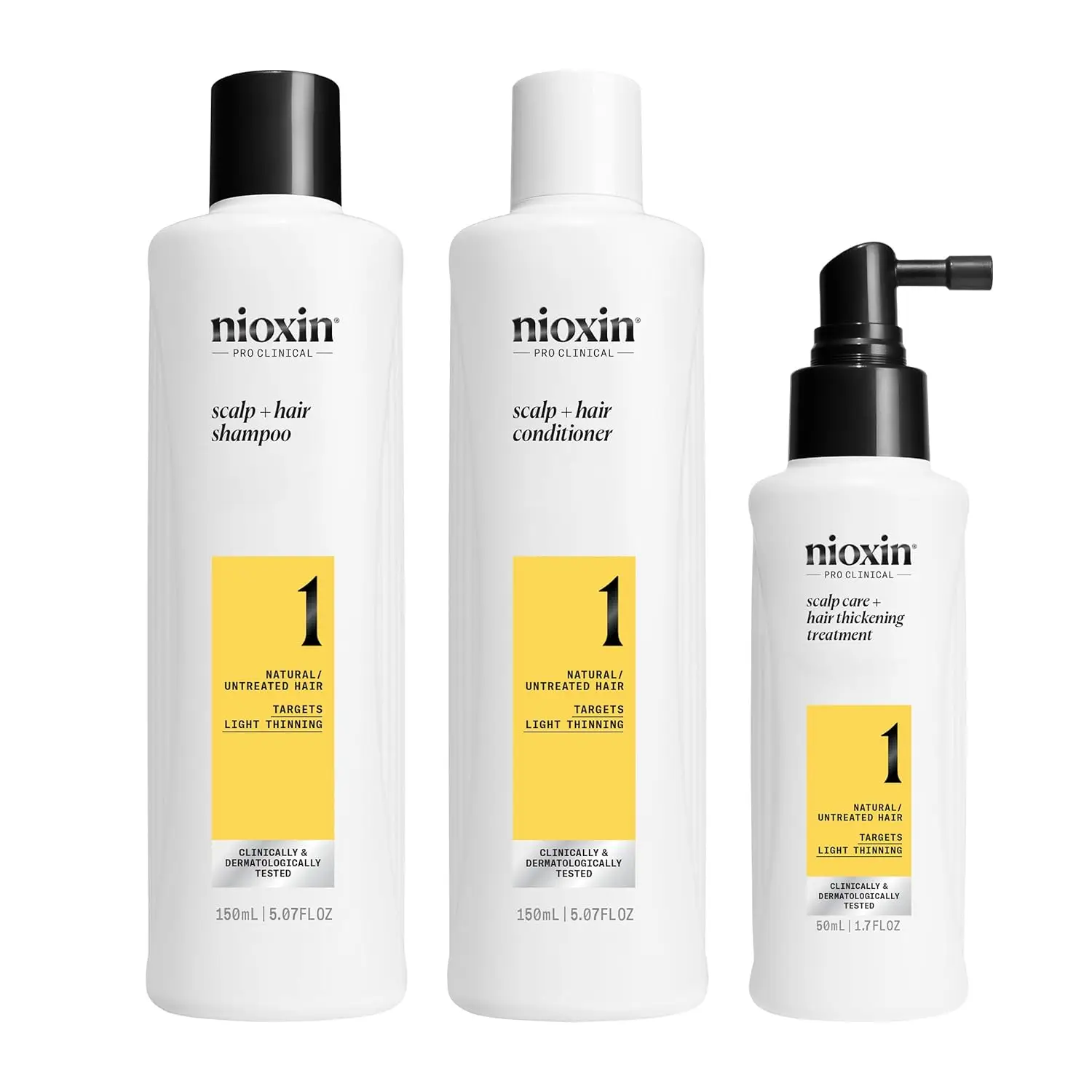 Nioxin Set Profesional Sistema para Cabello Natural con Pérdida Ligera de Densidad 150 + 150 +50 Ml.