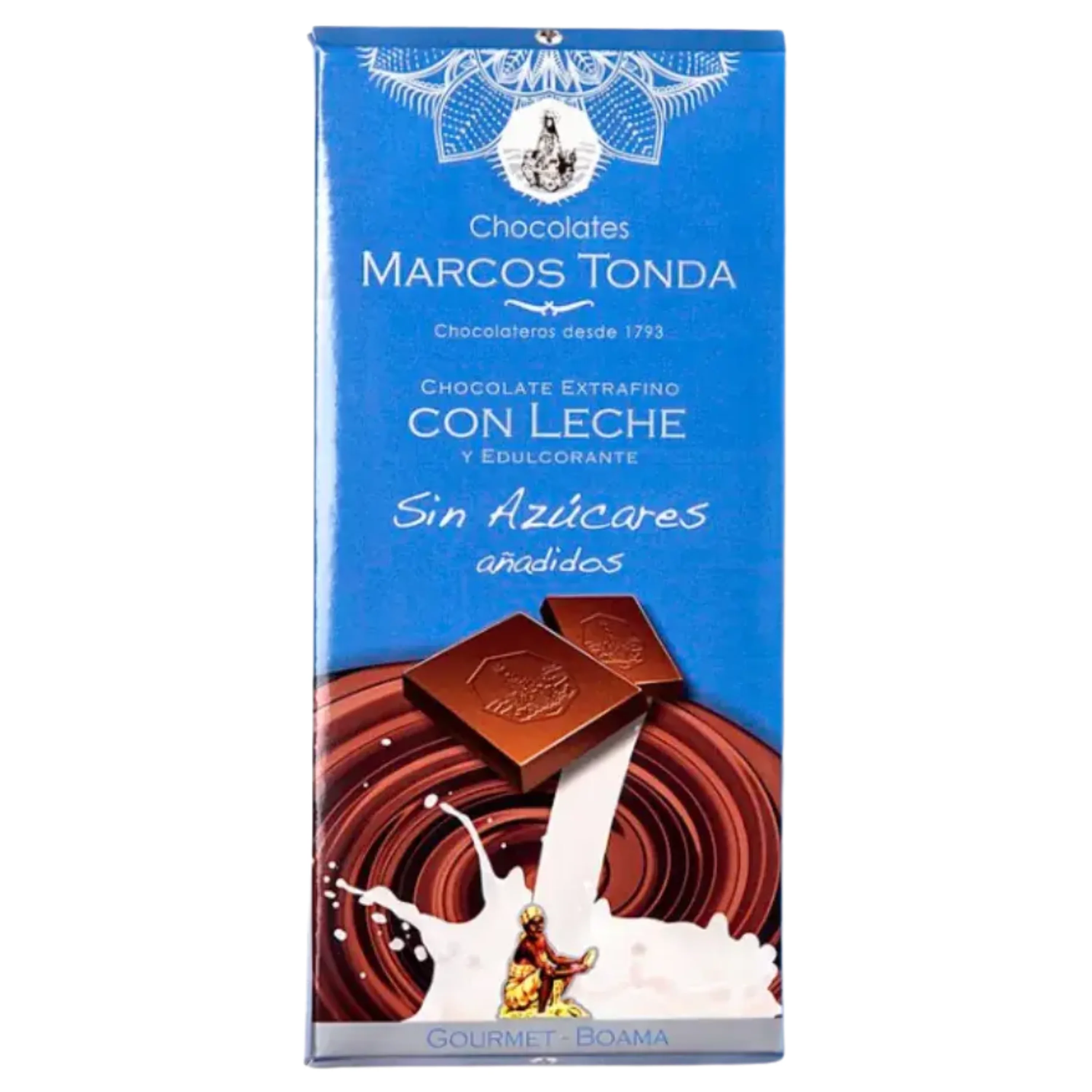 Tableta de Chocolate con Leche Sin Azúcar 125g – Gourmet Premium, Bajo en Azúcares Añadidos