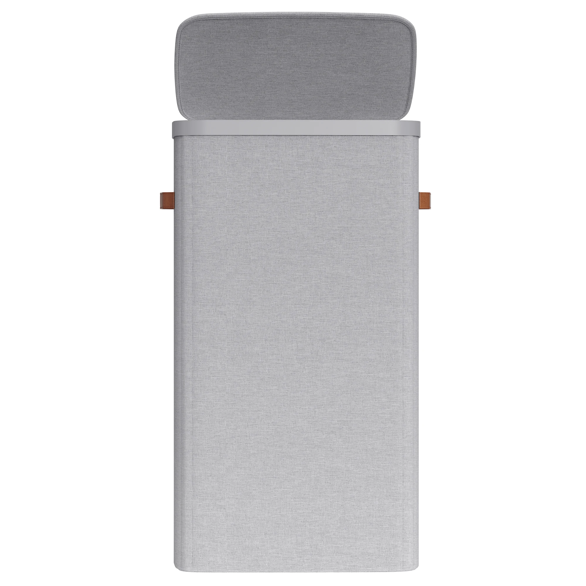 SONGMICS Cesto para la Ropa Sucia, Bolsa de Basura de 100 L, Fácil Montaje, con Asas para la Tapa, Bolsa Interior Extraíble, 42 x 32 x 75 cm, Gris Paloma/Beige Capuchino