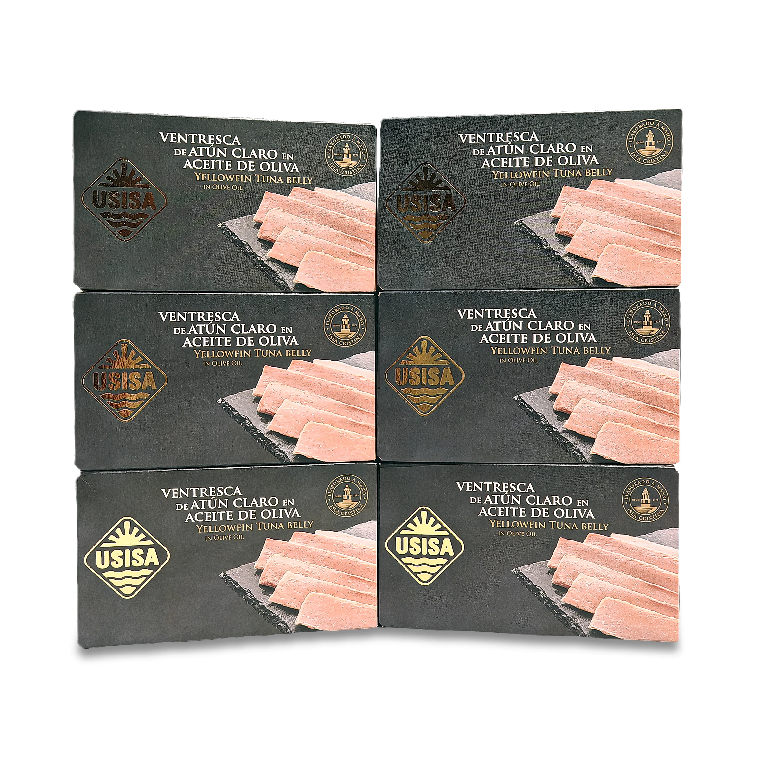 Ventresca de atún claro en aceite de oliva de USISA (Pack de 6 unidades de 110gr)