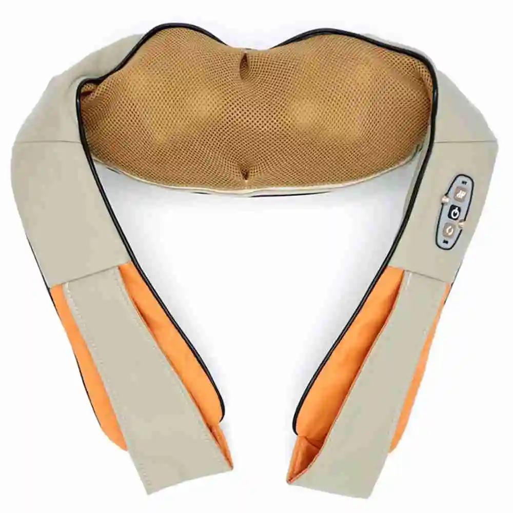 Almalux® Masajeador Shiatsu con Calor Portátil 4 Nodos para Espalda Cuello Hombros Pies con Adaptador Casa y Coche