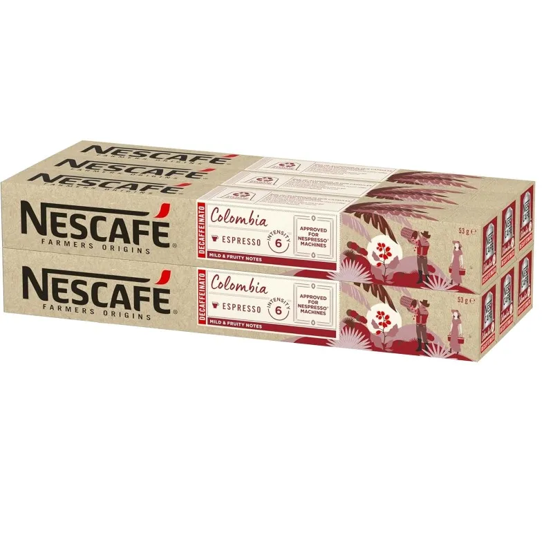 Cápsulas de Café Nestlé Colombia Descafeinado Nescafé 10 Cápsulas Nespresso Aluminio Intensidad 6 7630477880015