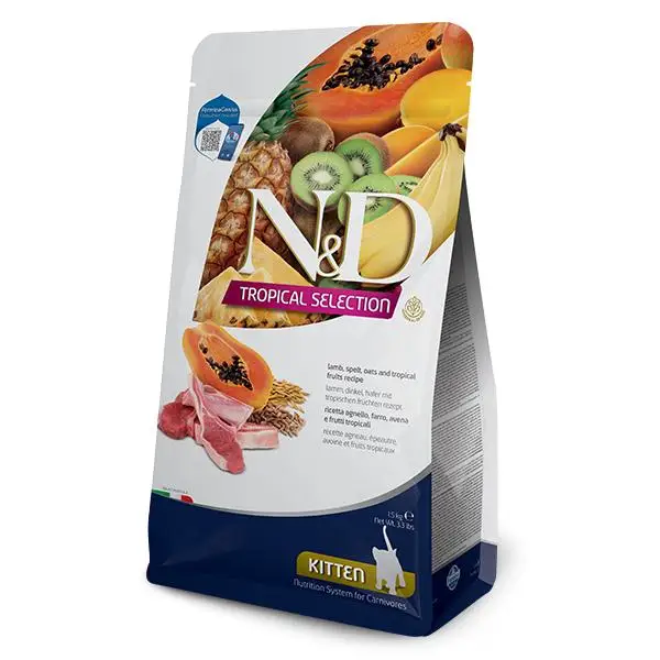 FARMINA ND CAT KITTEN TROPICAL SELECTION CORDERO 1,5KG / Alimento completo para gatitos y gatas gestantes o lactantes