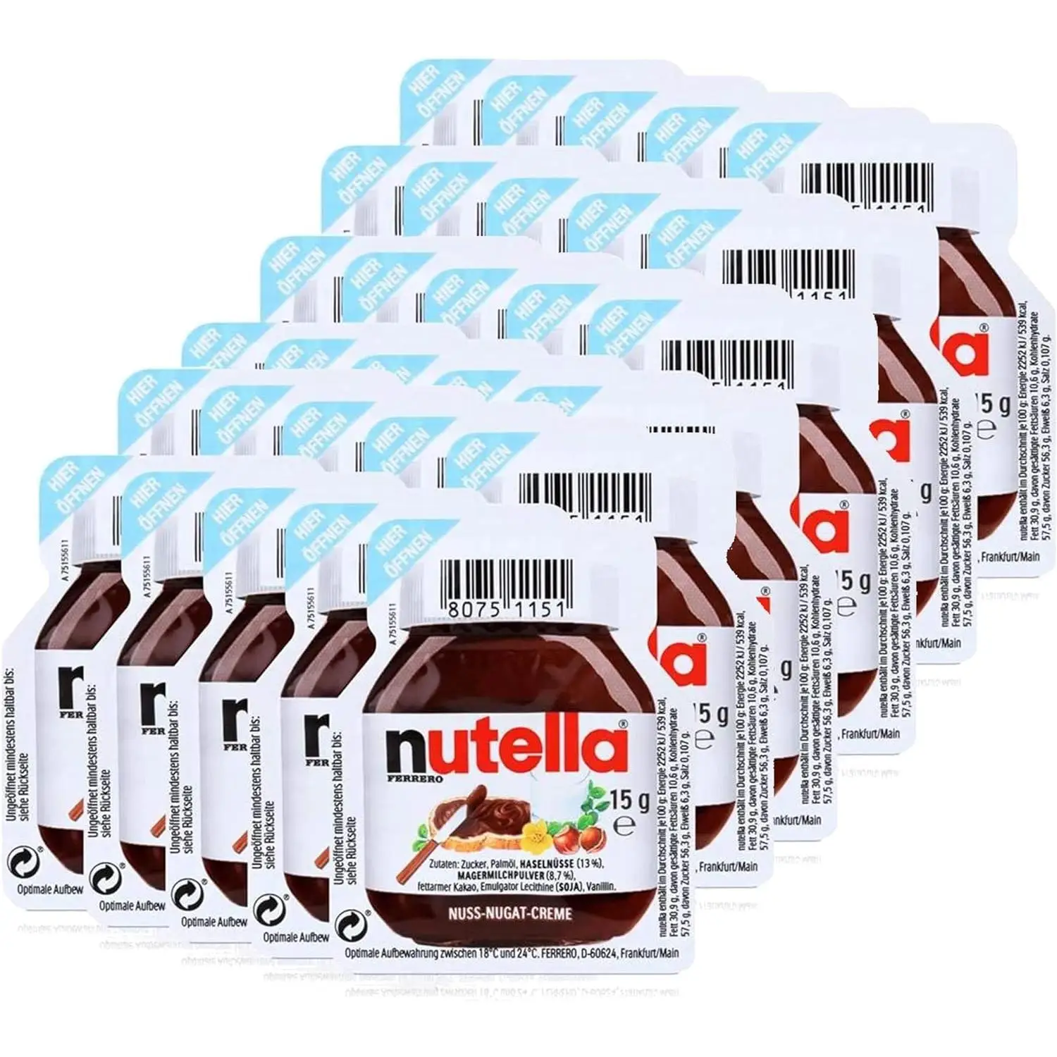 NUTELLA UNA SOLA PORCIÓN 30 X 15 GR