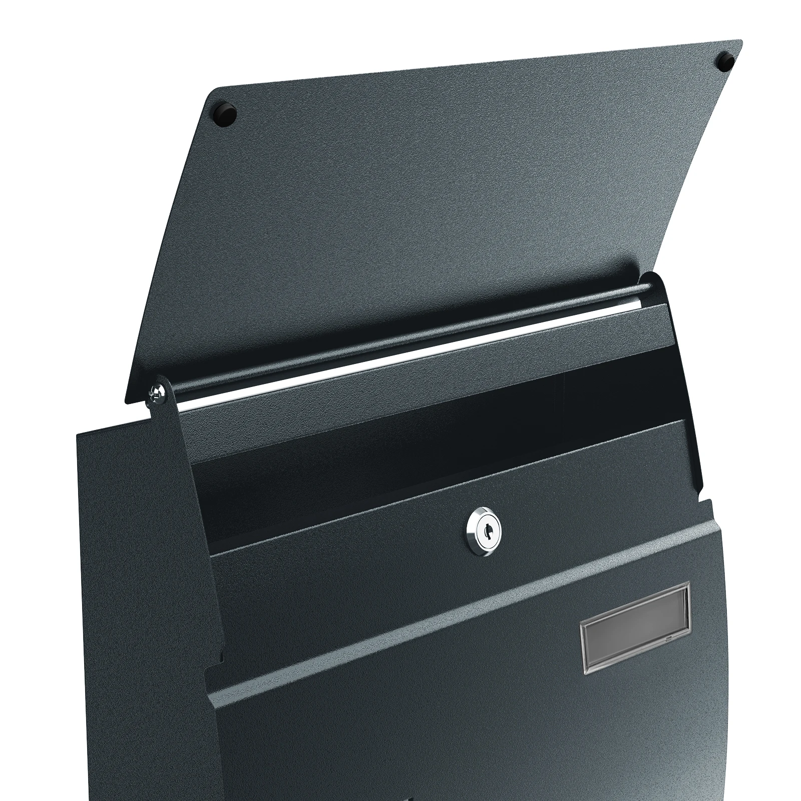 Songmics wall mailbox, with viewing windows, name slot, 2 keys, easy to install, anthracite gray