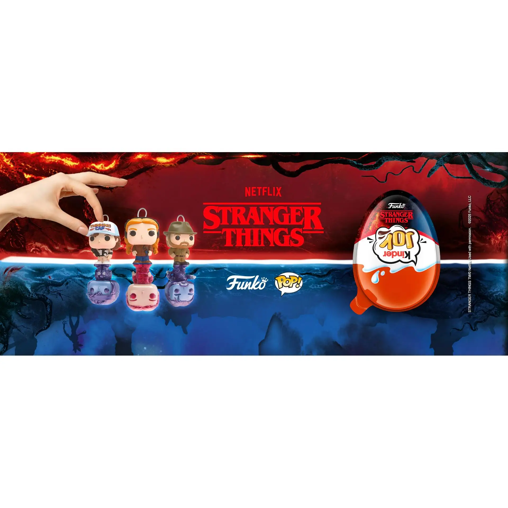 Kinder joy stranger things - tray with 24 eggs with milk cream and cocoa and 2 chocolate balls - contains a toy inside
