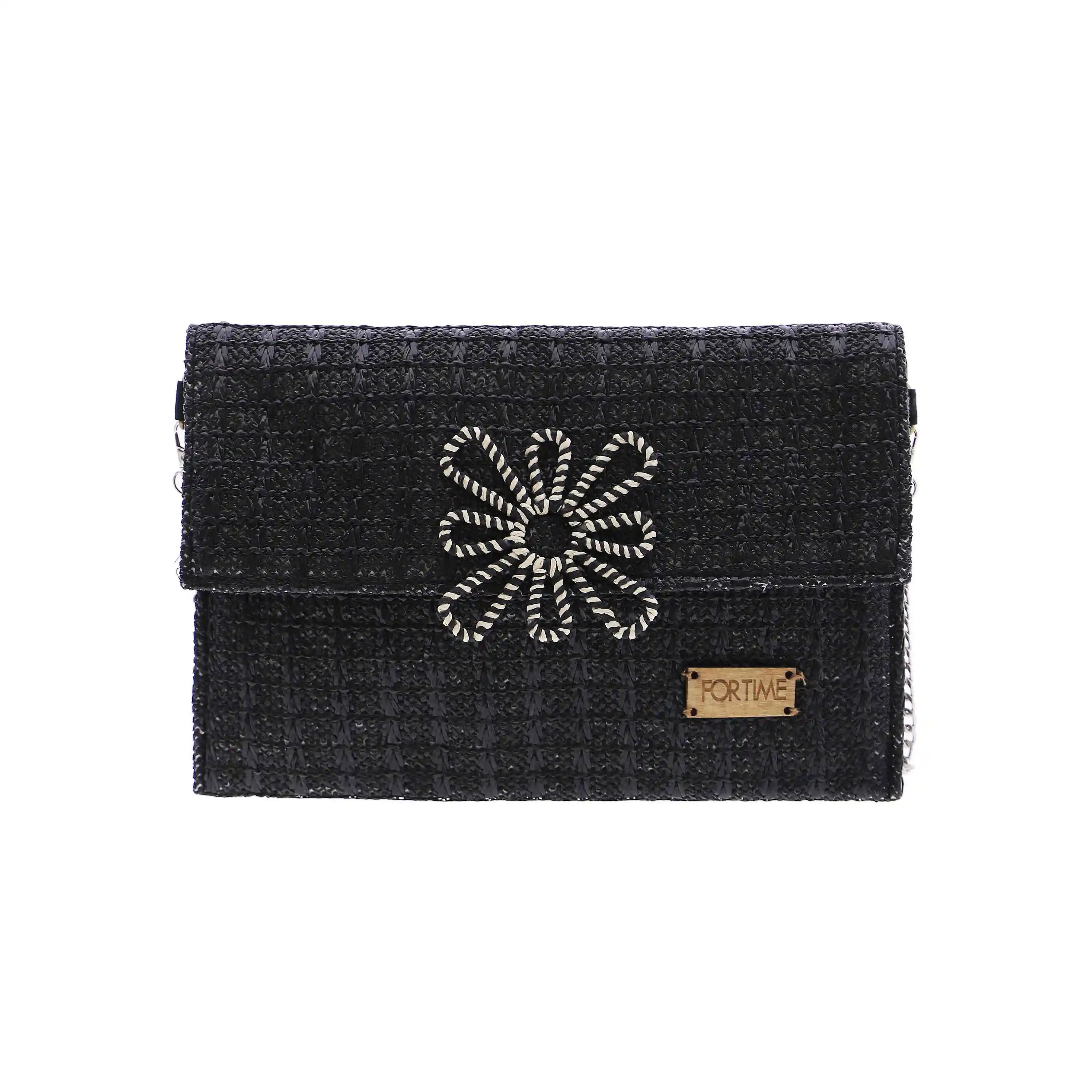 Bolso de mano para mujer FORTIME Gia de rafia con cierre de imán