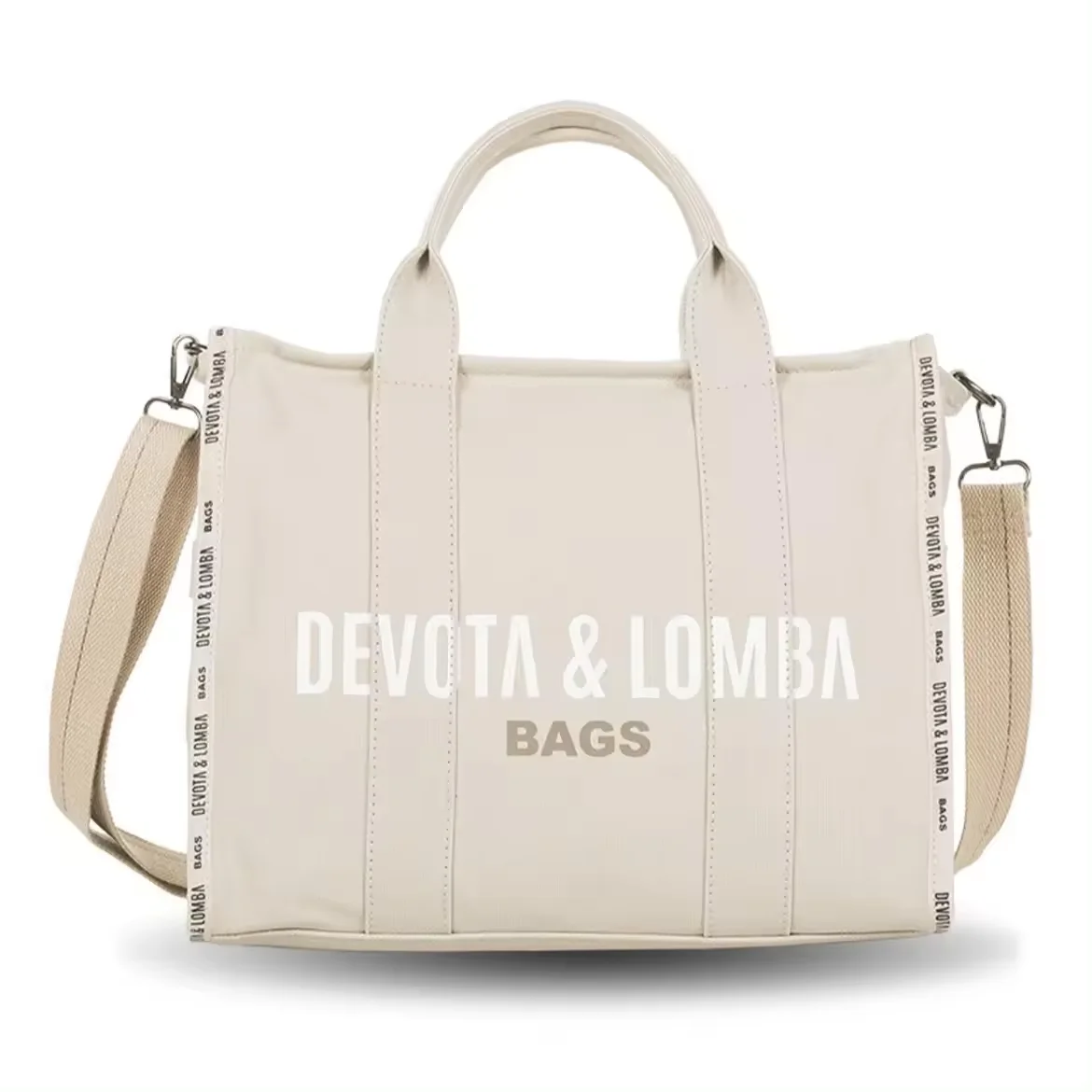Bolso Tote Grande con Diseño Minimalista, Perfecto para Oficina, Beige