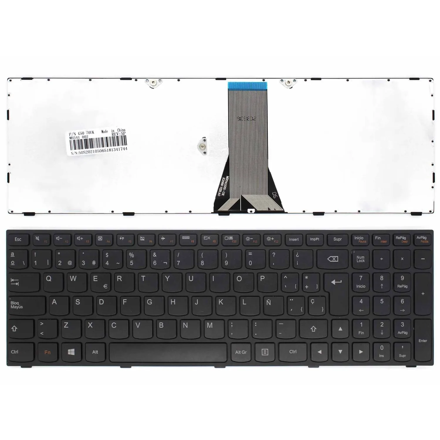 TECLADO PARA PORTÁTIL LENOVO Z50-70 (MODEL 20354) T6G1-SPA MP-13Q1 25215223