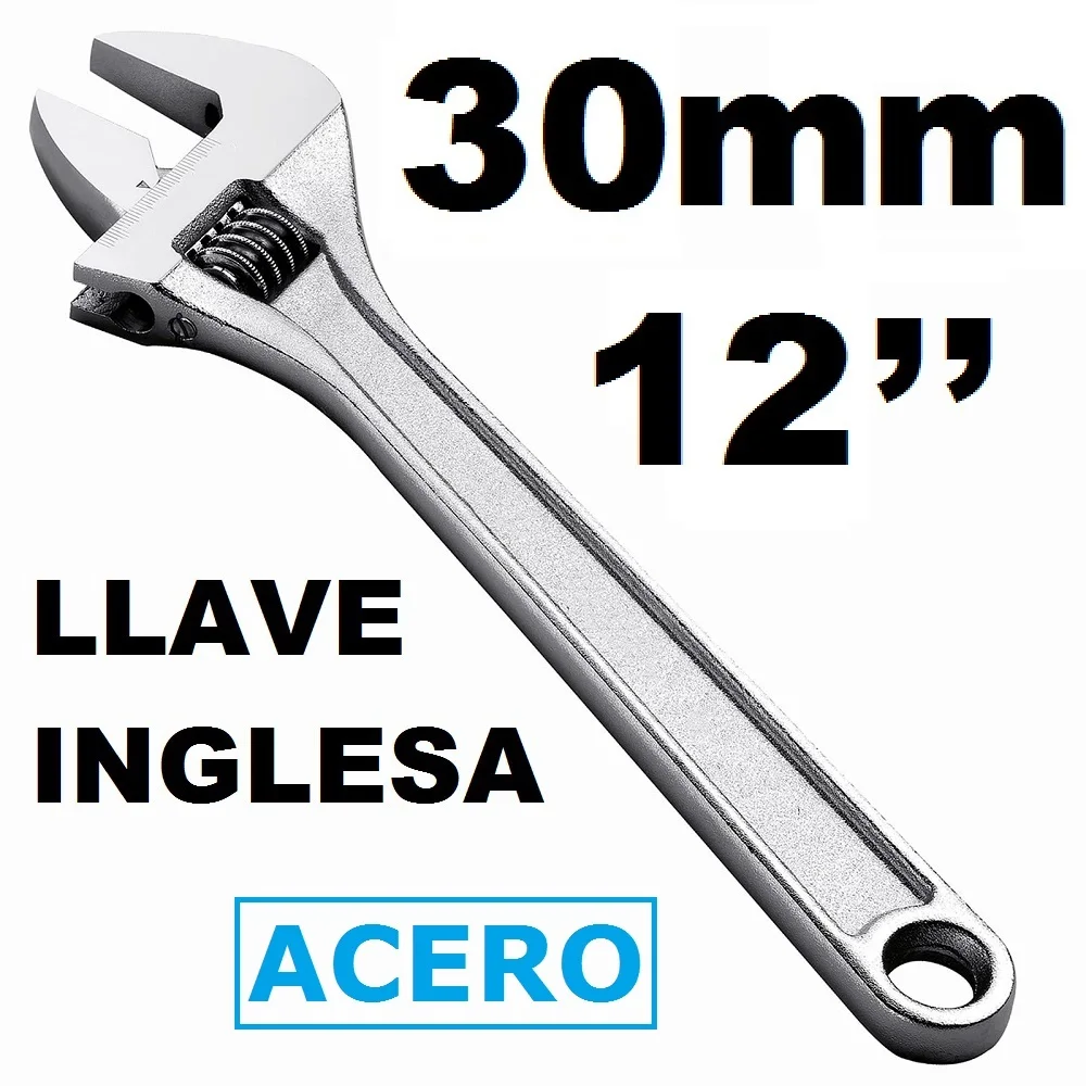 LLAVE INGLESA AJUSTABLE,ACERO INOXIDABLE,#12 MAXIMO 30MM,CM,FESPU