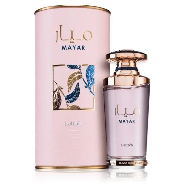 Mayar Lattafa 100 ml - Eau de Parfum, a vibrant perfume with notes of bergamot, lemon, and jasmine, inspired by the essence of the ancient Maya civilization, perfect for women seeking a long-lasting fragrance.