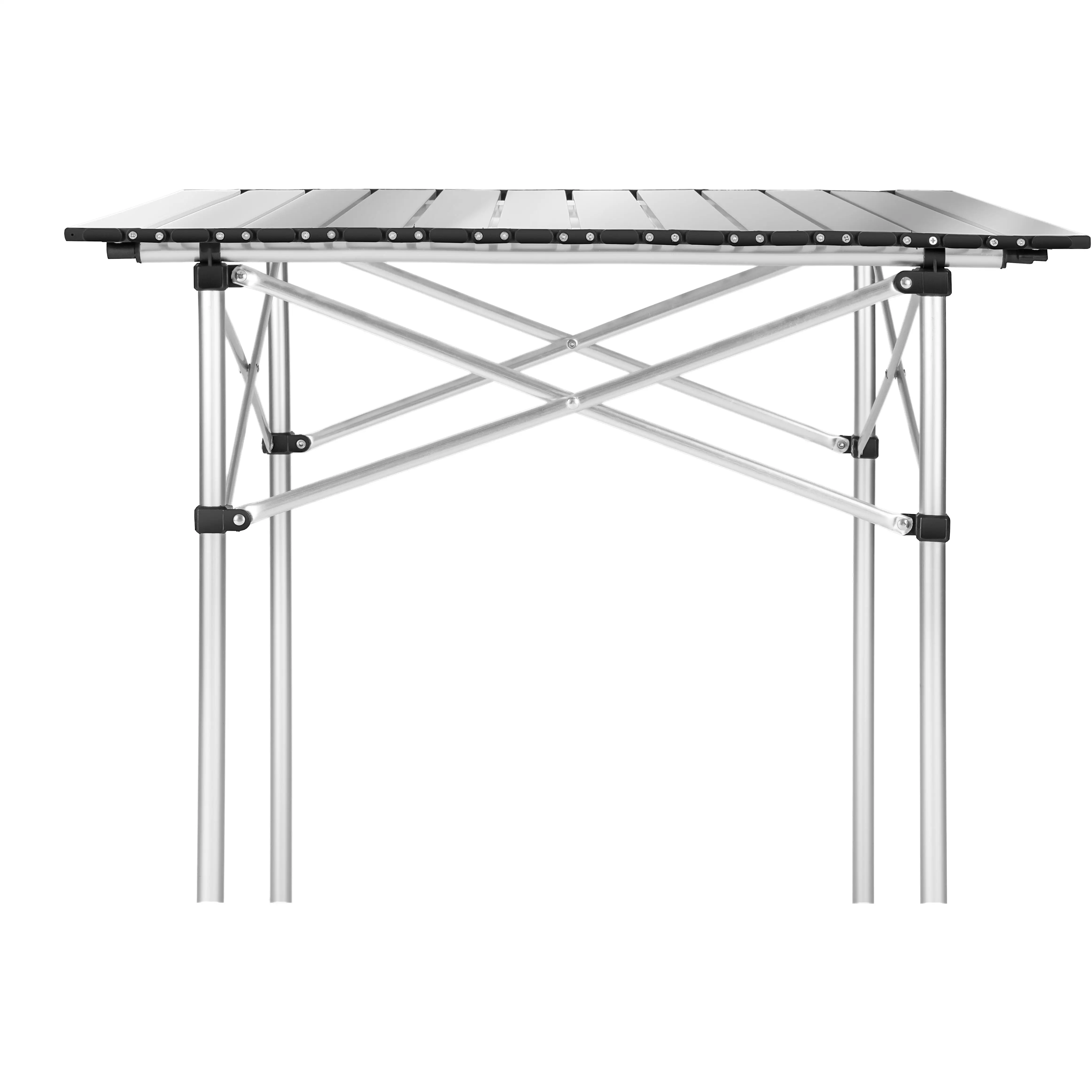 Tectake - Mesa de aluminio plegable 70 o 140 x 70 x 70 cm Estructura de metal Montaje y desmontaje rápido Superficie de láminas muy fácil de limpiar