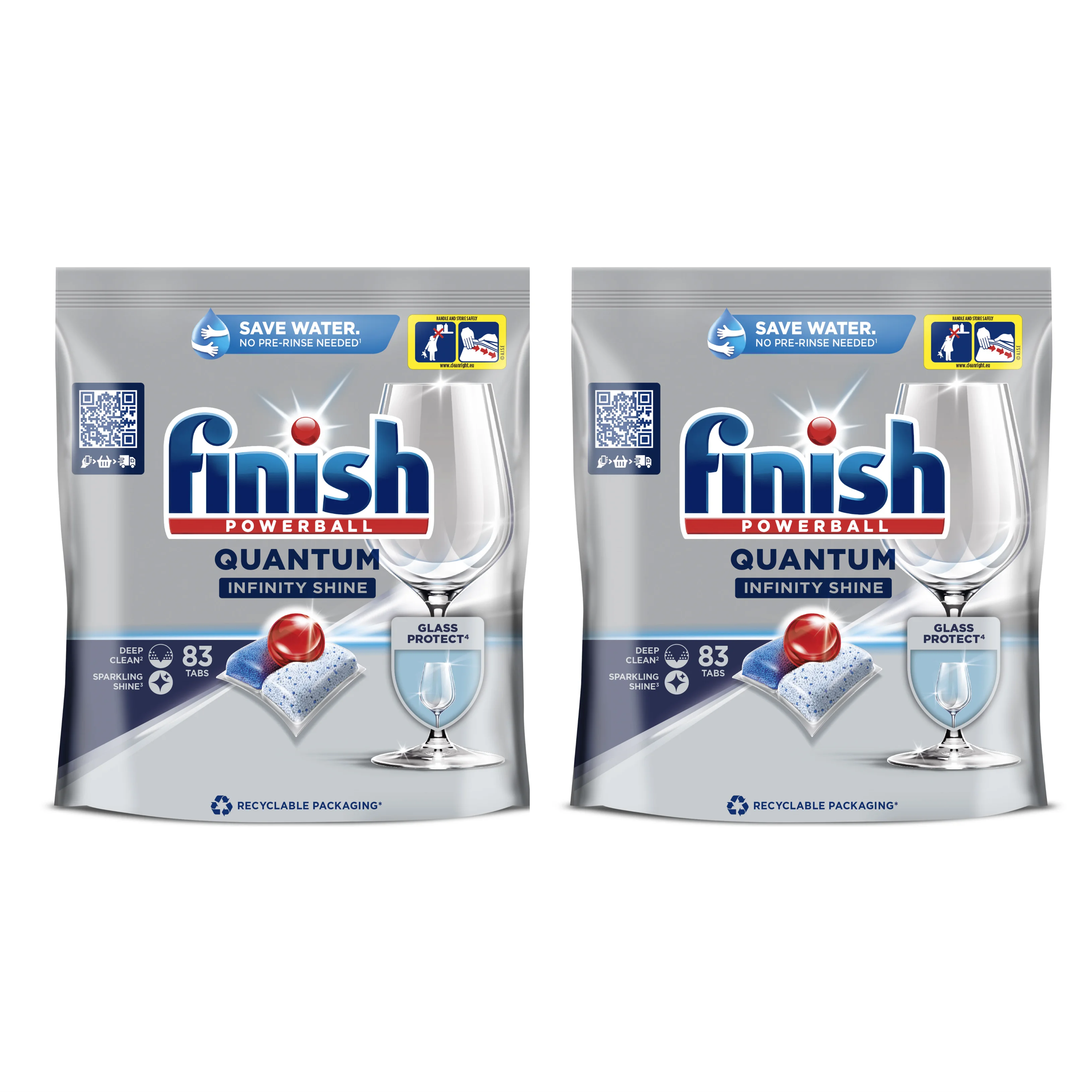 Finish Quantum Infinity Shine 2 packs of 83 pills for dishwashers
