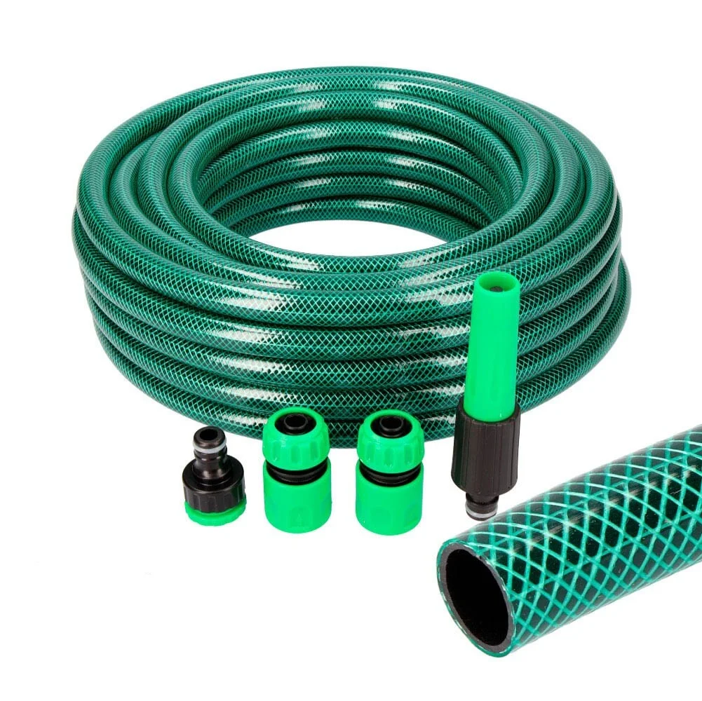 STARLEY-MANGUERA de Agua de Jardín 1/2" Pulgadas(12mm) 10m/15m/20m /25m/30m- Set Manguera con Conexión y Boquillas para Riego Reforzada 3 Capas -Presión de rotura de 20 bar
