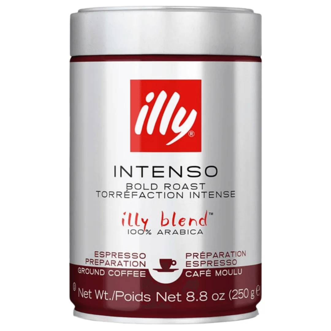 Café Molido Tostado Intenso Illy 250 Grs - 100% Arábica, Notas de Chocolate y Caramelo - QUMIR