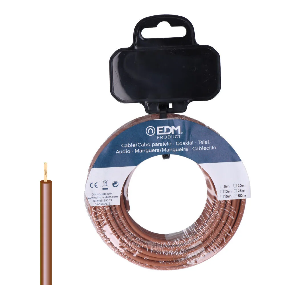 CARRETE CABLECILLO H07Z1-K 6,00 mm² MARRÓN, 15 m