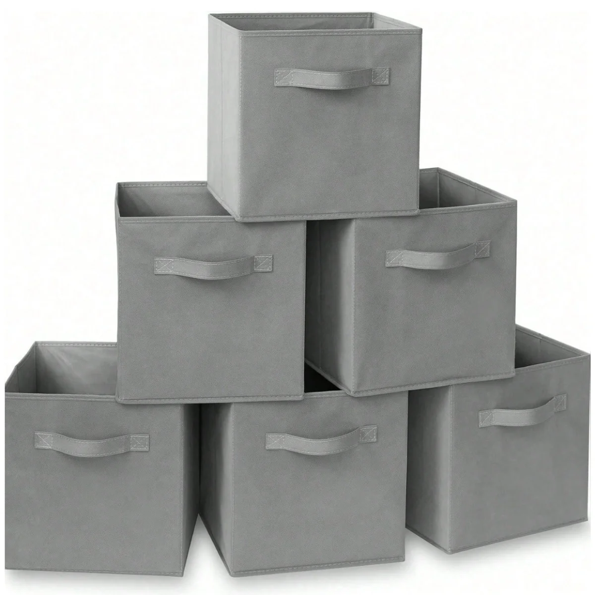ZYLX SHOPPING - Pack 6 Cubos de Almacenamiento Plegable 31x31x31 cm – Caja Organizadora de Tela TNT para Estantería, Hogar y Jardín