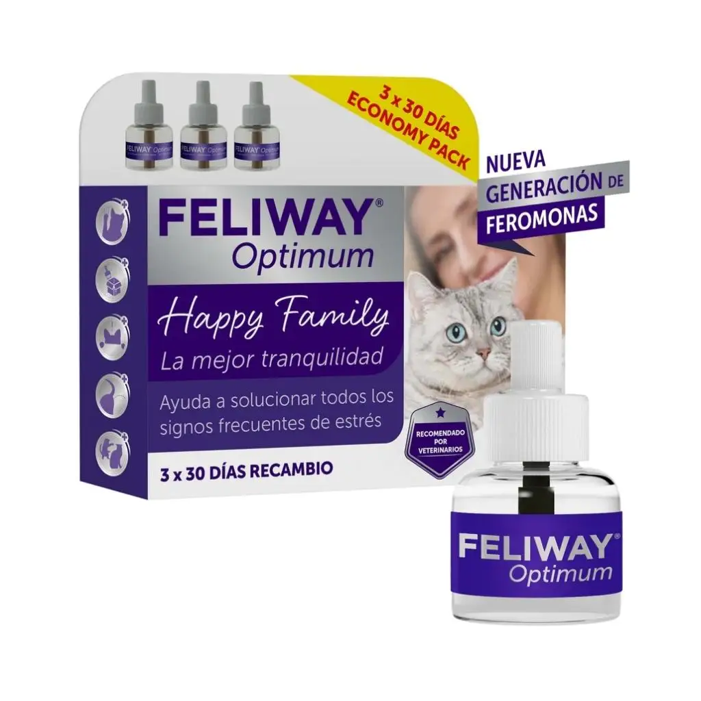 Feliway - optimum 3 refills (48 ml) - helps calm your cat (saving pack)