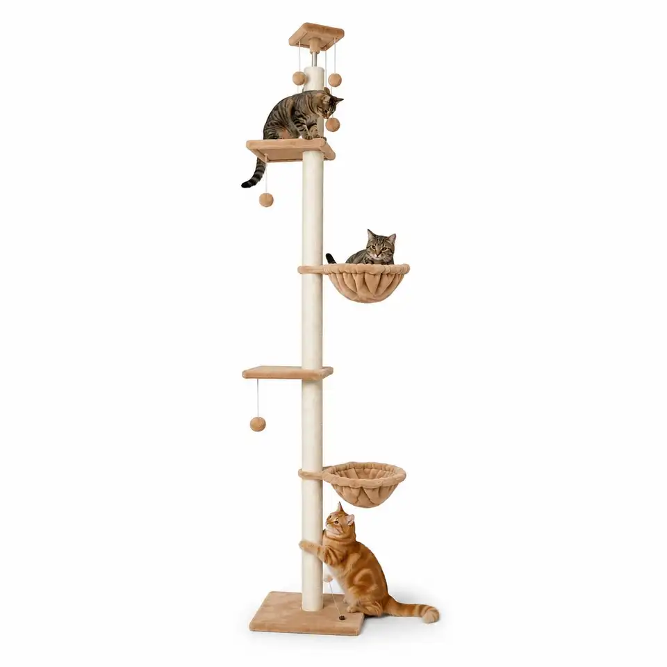 ÁRBOL AJUSTABLE PARA GATOS DE PISO A TECHO