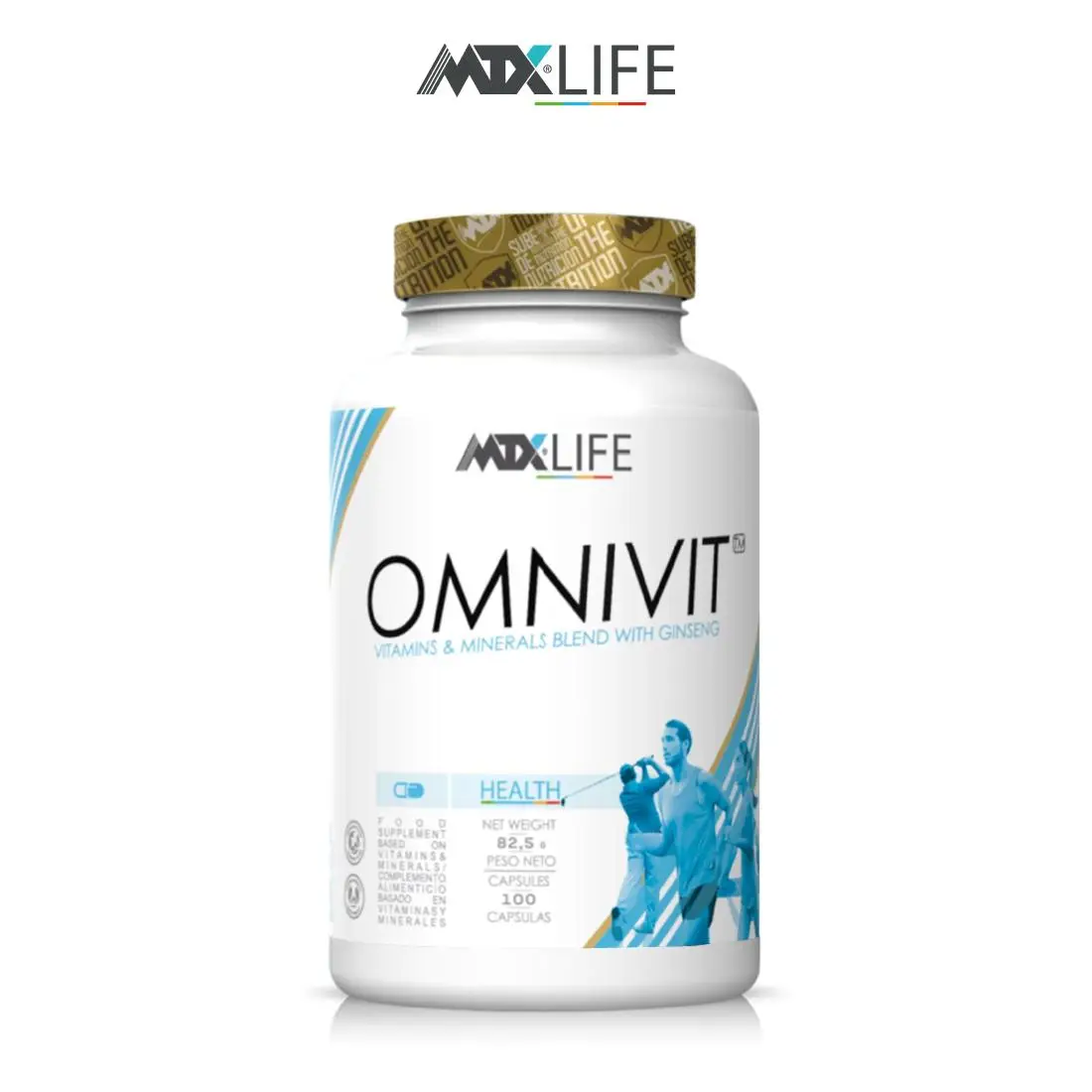 MTX OMNIVIT -ZMA- [100 cap]  - Suplemento Multivitamínico Completo con Ginseng y ZMA para Apoyar la Salud General, la Energía y la Vitalidad