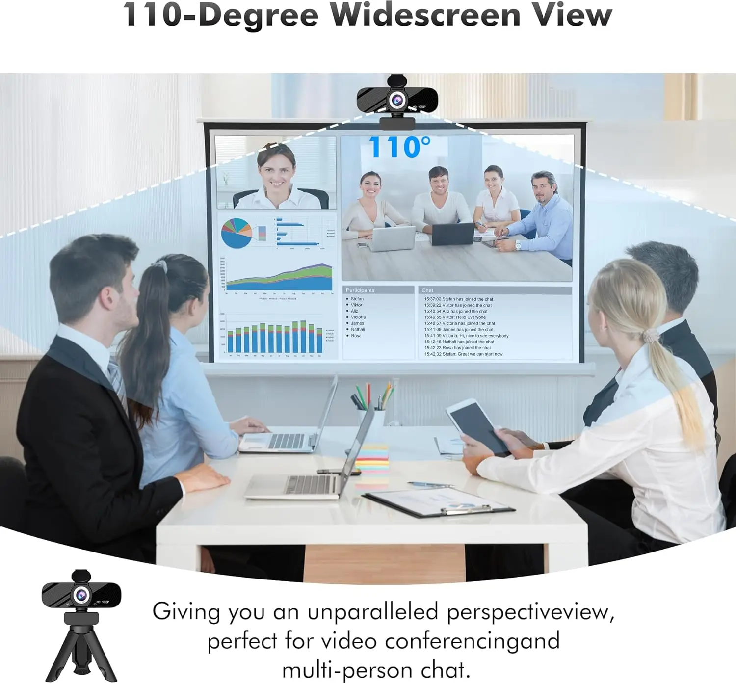 Webcam with dual microphones 2025, 720p hd webcam for video calling, online meetings, streaming, video recording, compatible with windows/mac/android #3